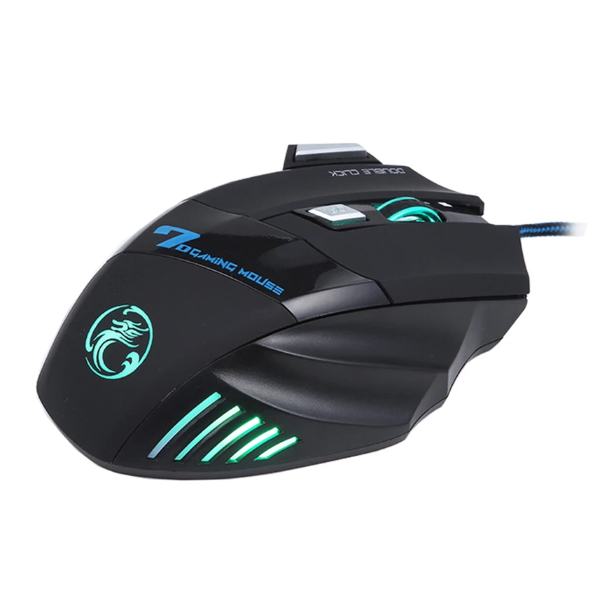STRIR Rat/ón Gaming con Cable hasta 4000 DPI Rat/ón Ergon/ómico /Óptico para Juegos con 7 Colores Luz LED 6 Bot/ón Gaming Mouse Wired para PC Ordenadores Port/átil Mac