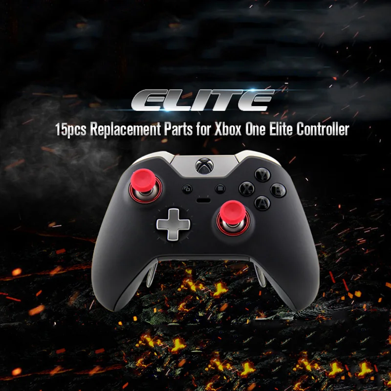 ARRKEO Full Set Of 15 Pcs Replacement Parts Thumbsticks Grips For Xbox