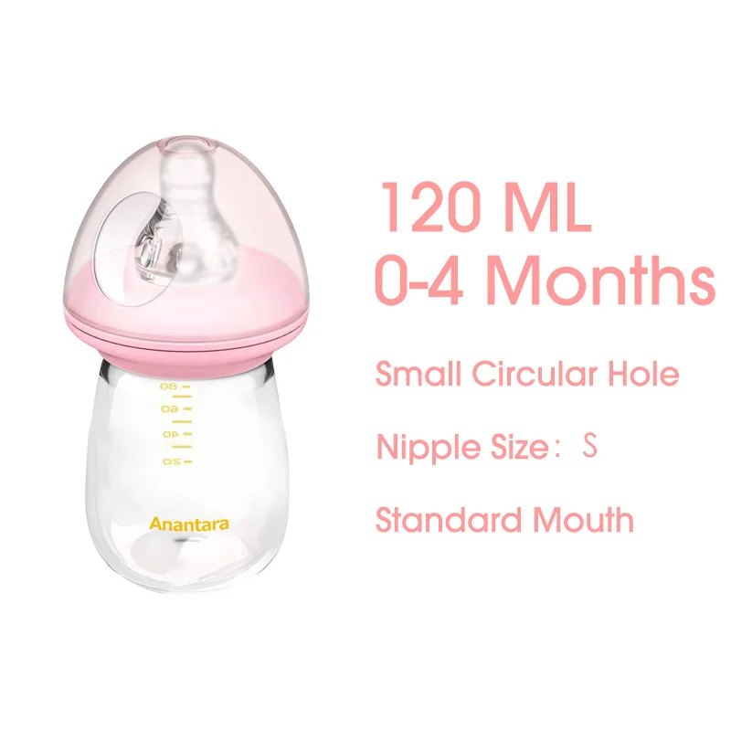 Детские стеклянные бутылки для молока, сока, чашки, силиконовый комплект имитирующий сосок для Mamadeira, детское кормление, новорожденный, анти-метеоризм - Цвет: pink120