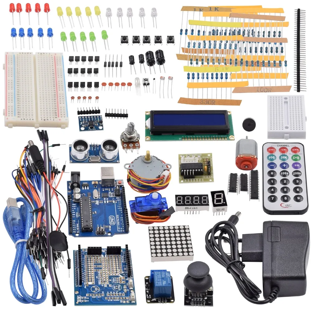 Ultimate Starter Kit в том числе ультразвуковой Сенсор, UNO R3, LCD1602 Экран для Arduino Mega2560 UNO Nano с Пластик коробка Ultimate Starter Kit в том числе ультразвуковой Сенсор, UNO R3, LCD1602 Экран для Arduino Mega2560 UNO Nano с Пластик коробка