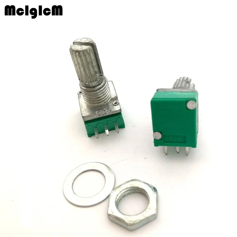 

MCIGICM 10pcs 3pin RK097N single - linked potentiometer audio / power amplifier / seal potentiometer B10K handle length 15mm