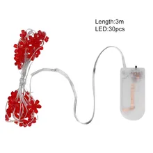 Высокое Качество Творческой 3 М 30LED Солнце Форма Цветка Кнопки Батареи Свет Шнура Питания Партия Сад Свадьба Занавес Фея свет