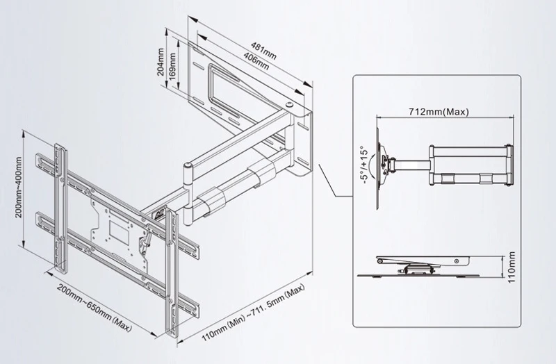 LED LCD Wall TV Mount Heavy Duty 40