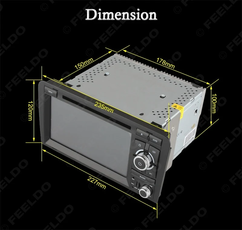 Discount FEELDO 7" inch Android 6.0 (64bit) DDR3 2G/16G/4G LTE Quad Core Car DVD GPS Radio Head Unit For Audi A3/S3(2003~2011) #4583-F4 5