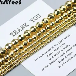 Elegant Silver - Plated Rose Gold Faceted Hematite Spacer Beads - 8mm(0.314in)50pcs (18k  Gold plating)