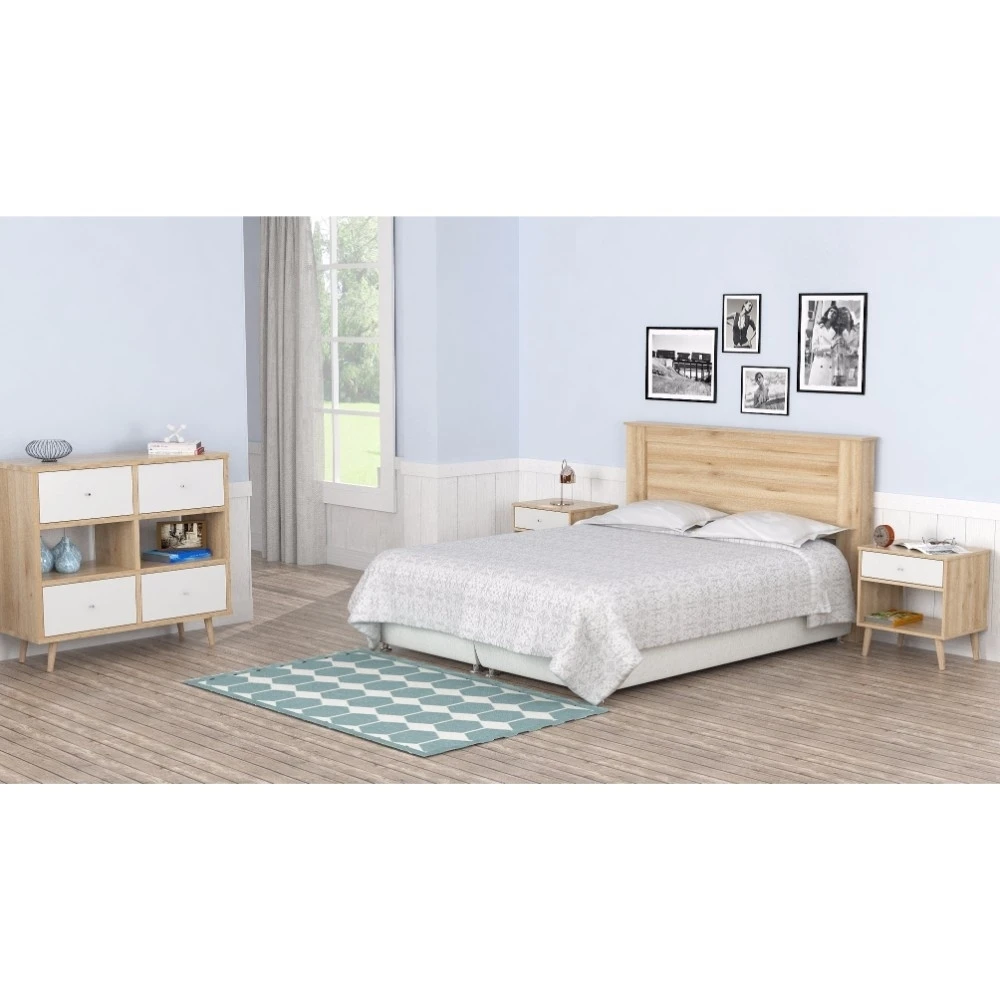 Inval America Scandia COM-5128 Maple Double Dresser and  Bureau (1)