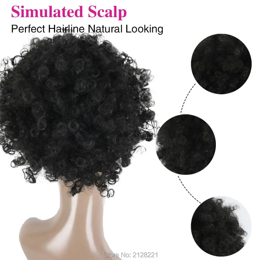 High Puff Afro Curly Ponytail Drawstring Short Afro Kinky Curly Pony Tail Clip in on Synthetic Curly Hair Bun Made of Kanekalon  (10)