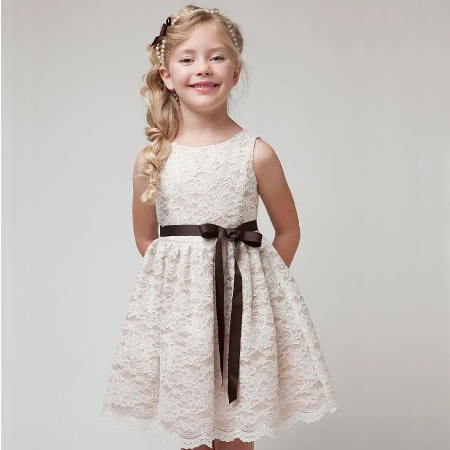 2017 SUMMER NEW children clothes girls beautiful lace dress quality white baby girls dress teenager kids