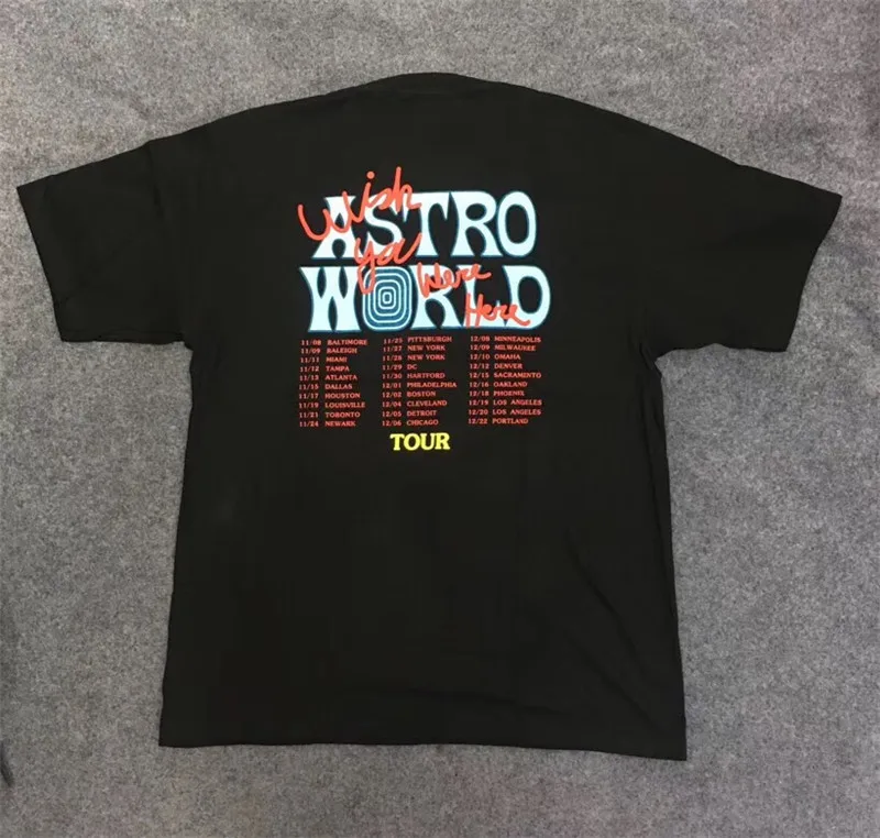 Трэвиса Скотта ASTROWORLD Festival Pop Up футболка для мужчин и женщин Топ тройник ASTROWORLD футболки