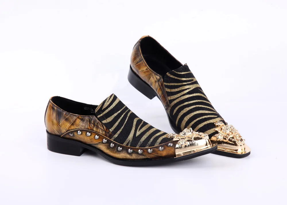 Batzuzhi Роскошный металлический наконечник Формальные Мужские модельные туфли кожаные шипы шипованных Для мужчин вечерние свадебные Обувь для вечеринок; большой размер US12
