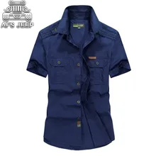 Дышащие брендовые AFSJeep размера плюс 5XL мужские рубашки Лето хлопок с коротким рукавом военные летние мужские Рубашки s