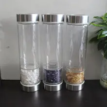 Натуральный кристалл кварца гравий драгоценный камень Исцеление стекло энергии Elixir бутылка для воды