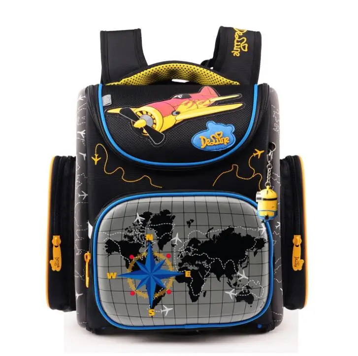 

New Brand Delune New boys School Bag 3D Cars Pattern Waterproof Orthopedic Backpack Schoolbag Mochila Infantil escolar