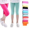 3-10years Girls Knee Length Kid Fifth Pants Candy Color Children Cropped Clothing Spring-Summer All-matches Bottoms Leggings 1