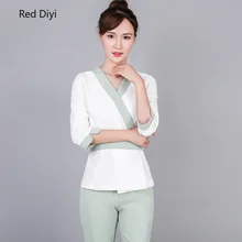 Новейшие модные, массажные униформа для сотрудниц спа-салонов косметичка нарядная одежда салон красоты Рабочая одежда женский костюм