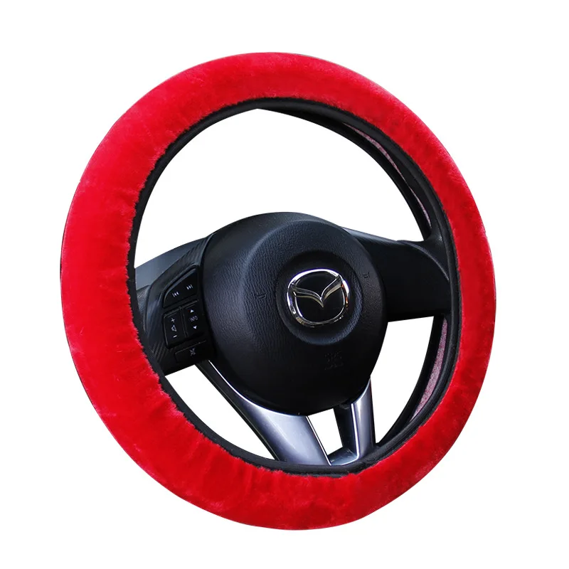 

E-FOUR Car Steering Cover Handbrake Grips Gear Shift Collars 3 in 1 Plush Winter Accessory Car Keep Hands Warm Winter Car Covers
