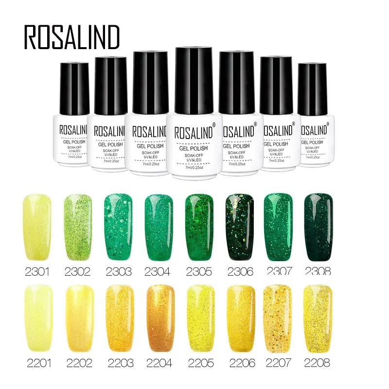 

ROSALIND 7ml Women Fashion Glitter Color Series Gel Nail Polish Set Manicure Gel Varnishes Lacquer Nail Extension Design Polish