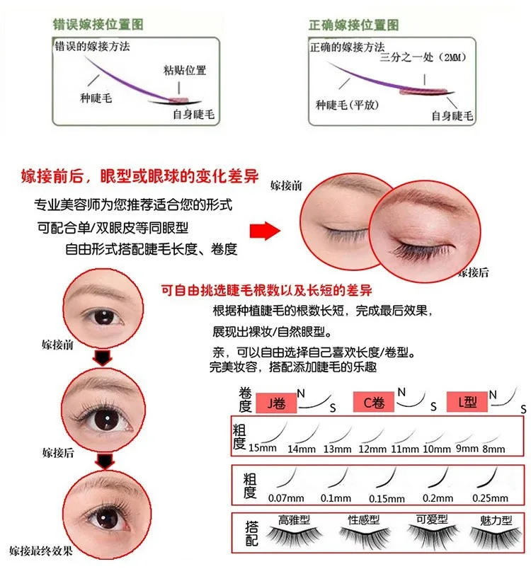0,15 мм C Curl смешанные Индивидуальные Накладные ресницы Удлиненные посадки ресницы черные натуральные длинные толстые