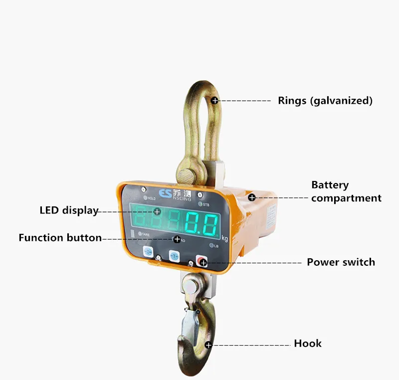 220 В Электронные Крановые весы, цифровые заряжаемые светодиодный крючок с пультом дистанционного управления 1T 2T 3T 5T
