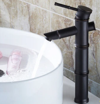 

Perfect Bamboo Faucet Oil Rubbed Bronze Black Finish Bathroom Basin Mixer Tap High Quality Sink Faucet Waterfall Faucet