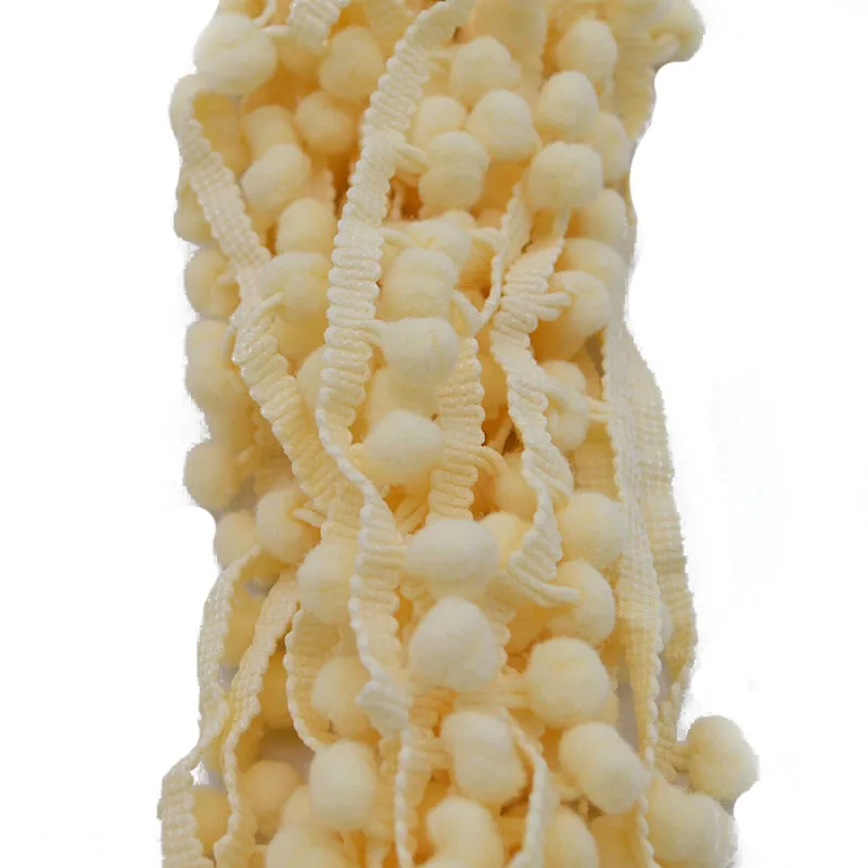 5 yard Lace Fabric Sewing Accessories Pompom Trim Pom Pom Decoration Tassel Ball Fringe Ribbon DIY Material Craft Apparel sewing supplies accessories garment decoration clothing craft pom pom