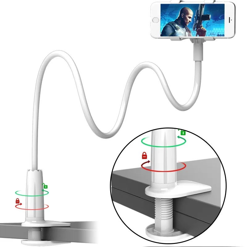 

Reebeen Universal flexible Arm Lazy Phone Holder Bed Gooseneck Cellphone Stand Desk Stents Table Clip Bracket for iphone samsung