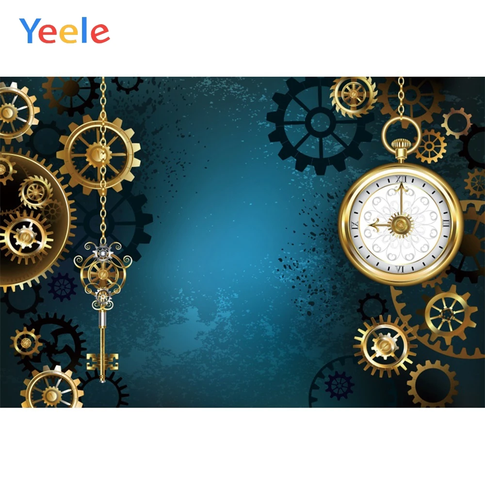 Yeele синие градиентные часы Gearwheel Stream панк ретро фоны для фотосъемки