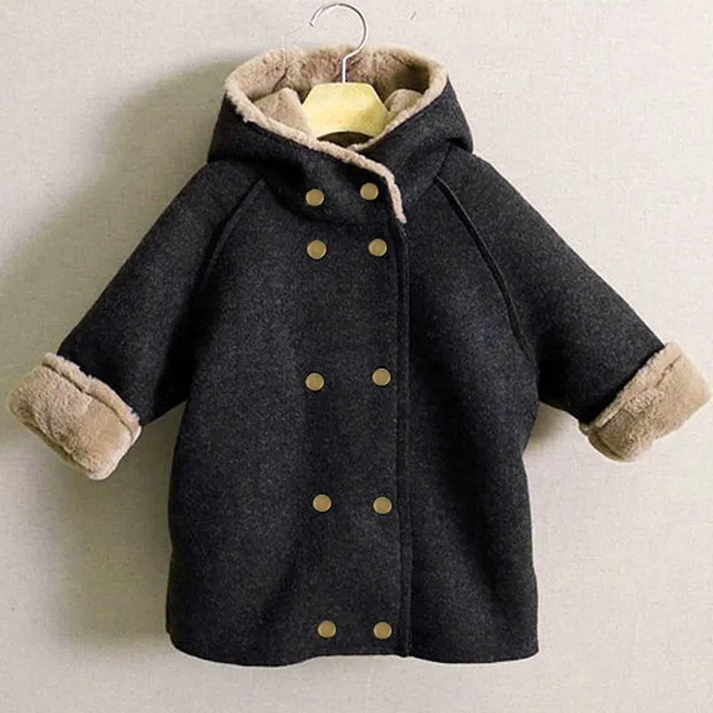 

New Kids Jackets For Girls Fleece Hooded Winter Spring Autumn Coats Kids Jacket 8 JT003