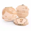Tooth Box Storage Dutch/Spanish/English/Russian/French/ Portuguese/Greece Text Baby Wood Case Save Milk Teeth Collection Holder 3