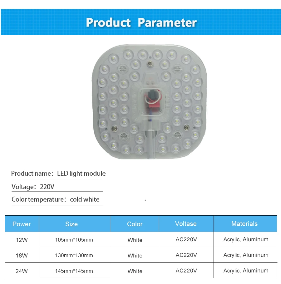 Потолочные светильники Светодиодный модуль светильник AC220V 230V 240V 12 Вт, 18 Вт, 24 Вт заменить потолочный светильник ing источник удобно Установка