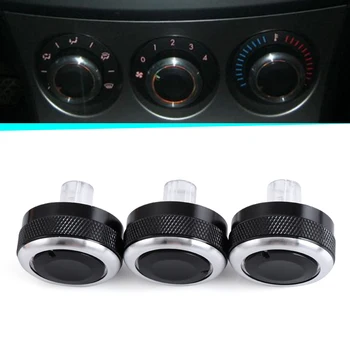 

3pcs/set Aluminum Alloy Air Conditioning Knob AC Knob Heat Control Switch Button For Mazda 3 BL 2010- 2013 Mazda 3 2004-2009