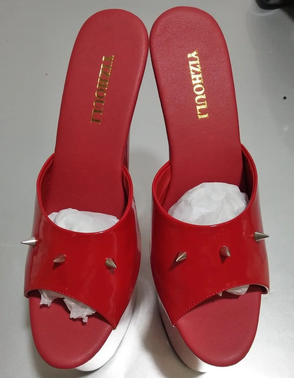 20 cm high heels drag, sexy riveted nightclub high-heeled slippers, 8-inch pole dancing Slippers