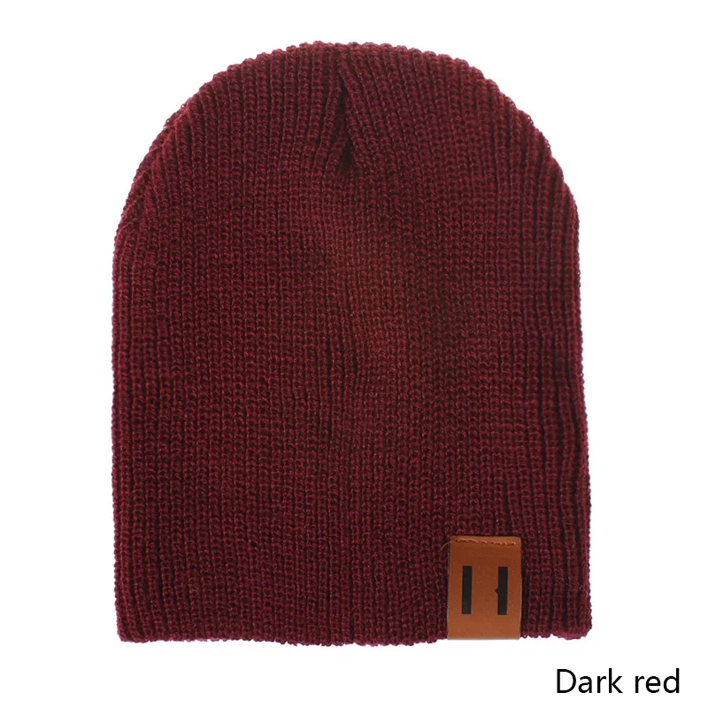 dark red Красивая одежда для маленьких мальчиков шапочки для девочек Милая вязаная шапка Кепки зимний сезон, толстые теплые носки из хлопка с бубоном, с головным убором детские головные уборы Кепки подарки - Цвет: dark red