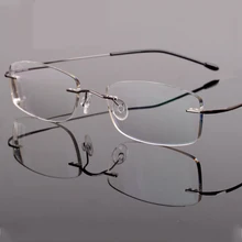 Высококачественные очки для чтения, супер прочный светильник, металлические титановые безрамные очки для чтения, линзы из смолы, диоптрий 1,0-4,0