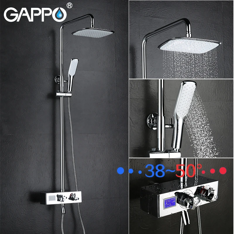 Günstig GAPPO dusche Armaturen badewanne wasserhahn thermostat badezimmer dusche wasserhahn bad mischer wand montiert regen dusche set mischbatterie