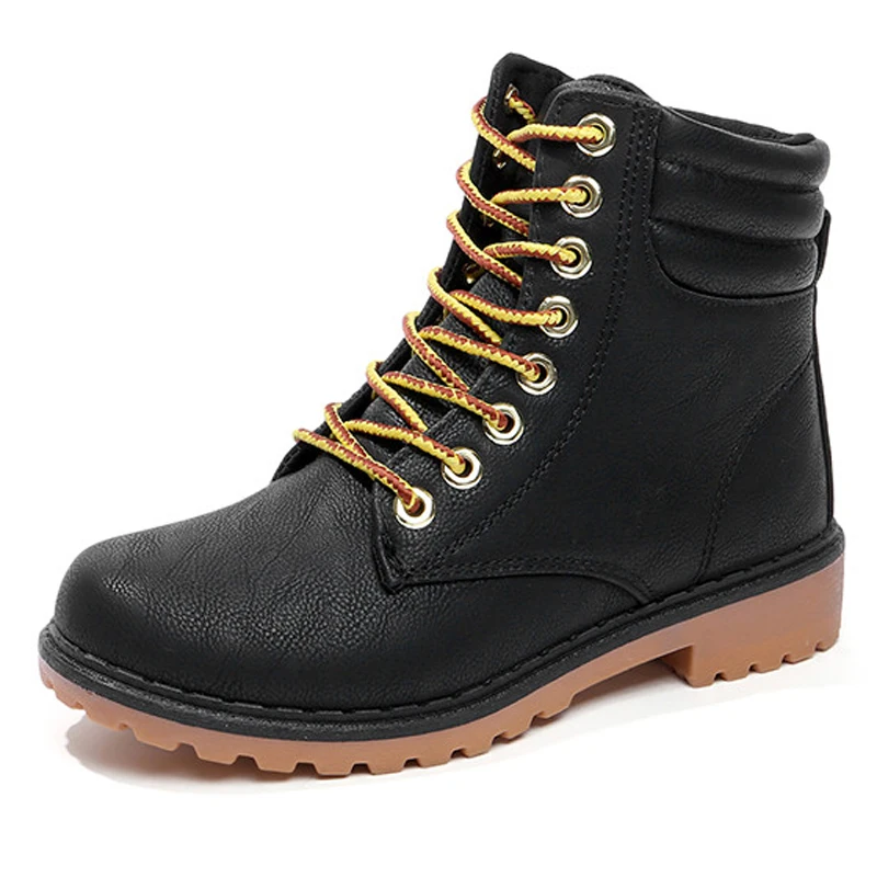 

2017 New Black Women boots Winter Spring Shoes Flats Boots Fashion Women Ankle Boots Hard Outsole Warm Women shoes