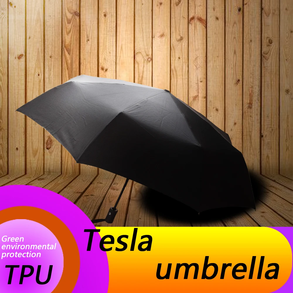 

Fully Automatic Folding Umbrella Tesla Print pattern Sunshine Rain Shadow Tesla Model 3 S X Design Auto Car Accessories