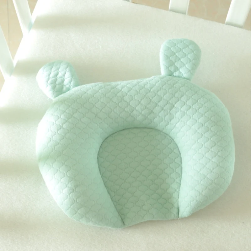 Herbabe/ хлопковая детская подушка для новорожденных в форме животного, детская подушка для защиты от плоской головы, детские подушки для кормления, Подушка для сна для малышей - Цвет: green-bear
