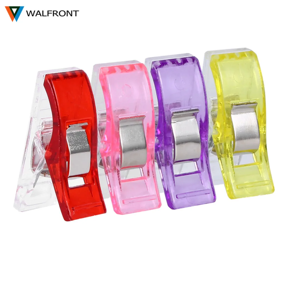 

WALFRONT 100Pc/Lot High Quality Plastic Clips For Patchwork Sewing DIY Crafts Quilt Quilting Clip Wonder Clips Clamp Pack PP Hot