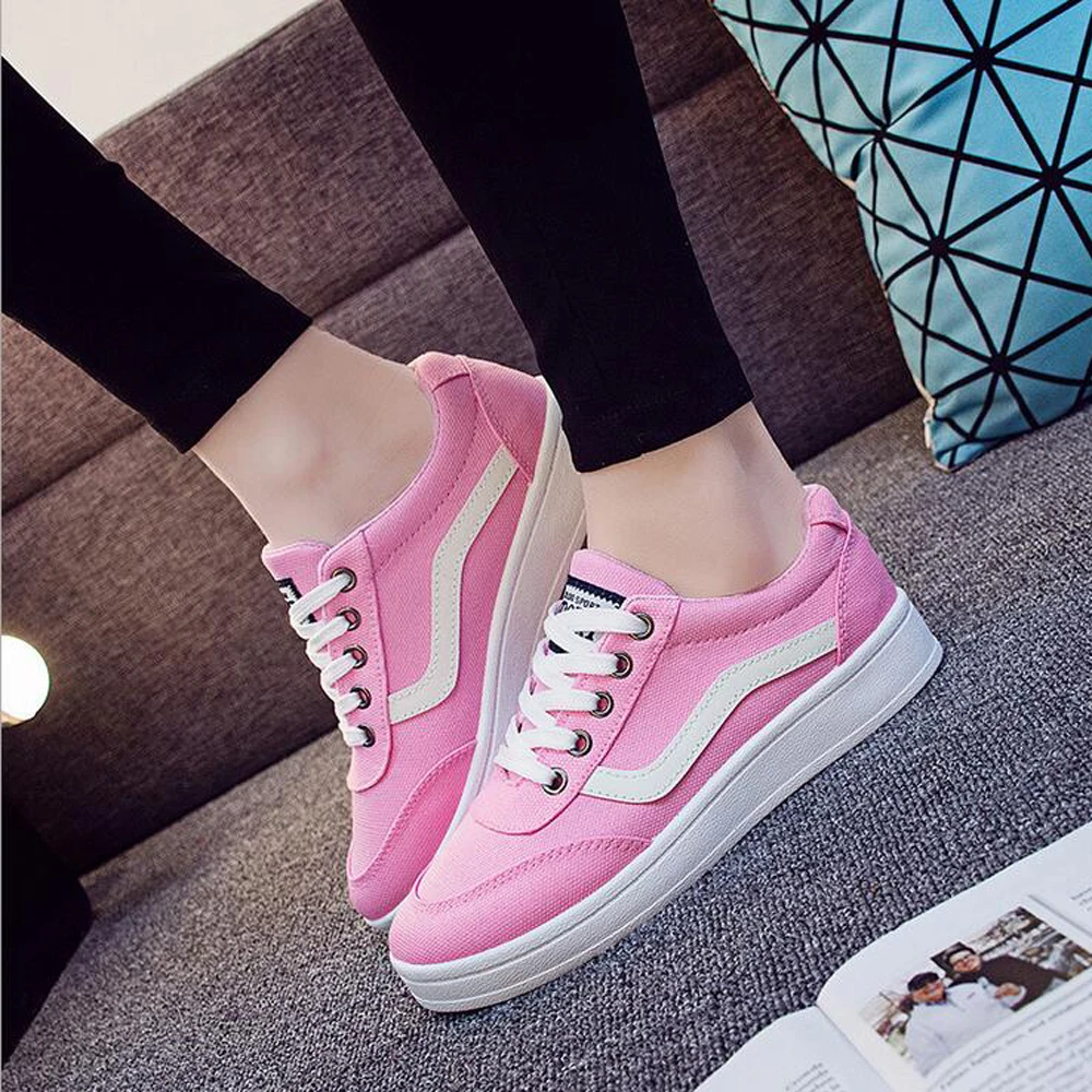  2016 Women Canvas Shoes Casual Flat Breathable Dames Schoenen Scarpe Donna Tenis Donne Scarpe Basse Zapatillas Deportivas Mujer 