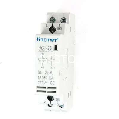 HC1-25 250V Катушка 25A однополюсный 2P бытовой модуль контактор переменного тока |