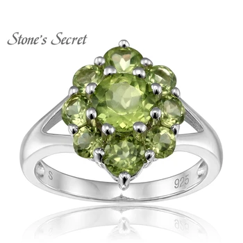 

1.71ctw Round Manchurian Peridot Sterling Silver Ring Flower Shape Gemstone Jewelry