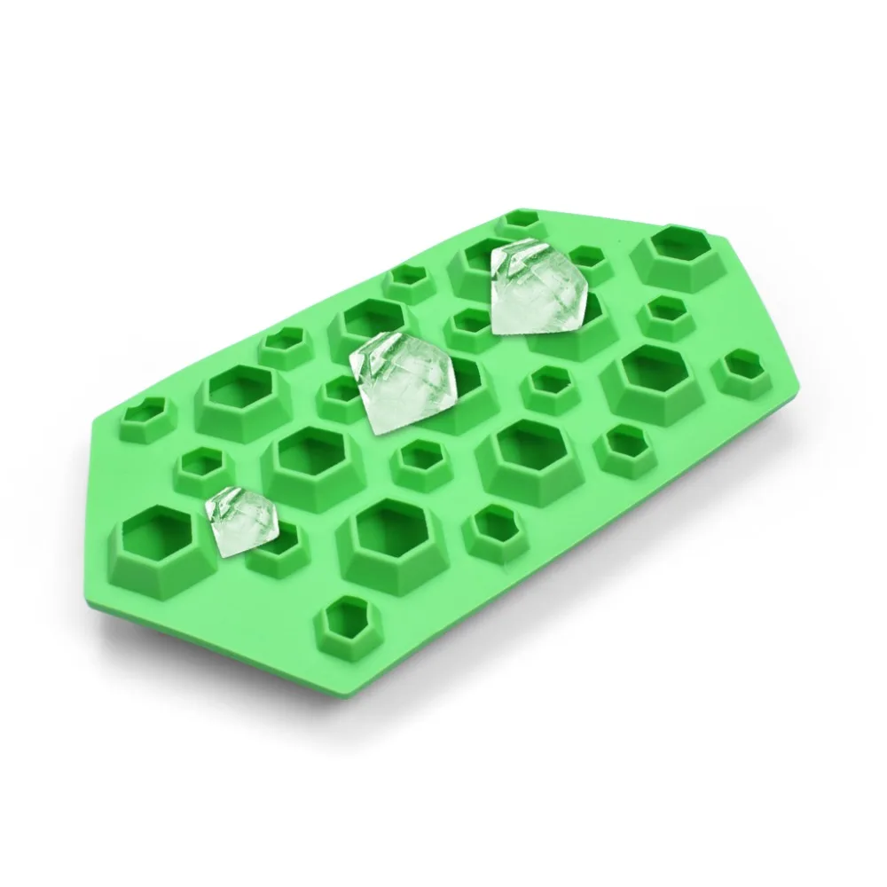 Silicone 3D Diamond Shape Ice Tray Ice Cube Maker Box Moulds DIY for Whisky Wine Juice (1)