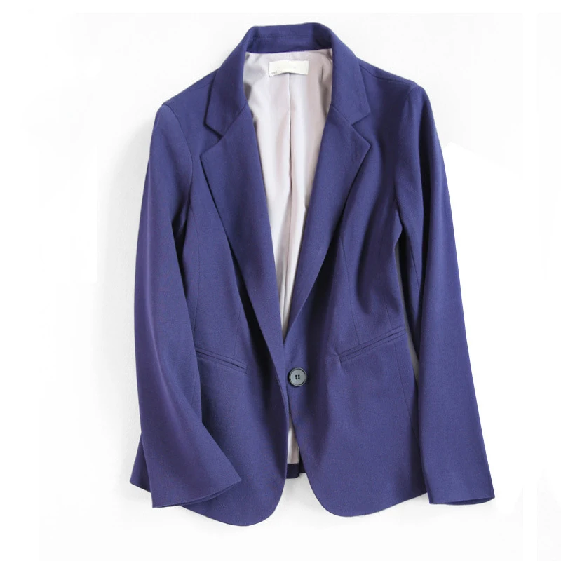 

Women's Cotton Solid Classic Suit Jacket Work and Casual Women Blazer