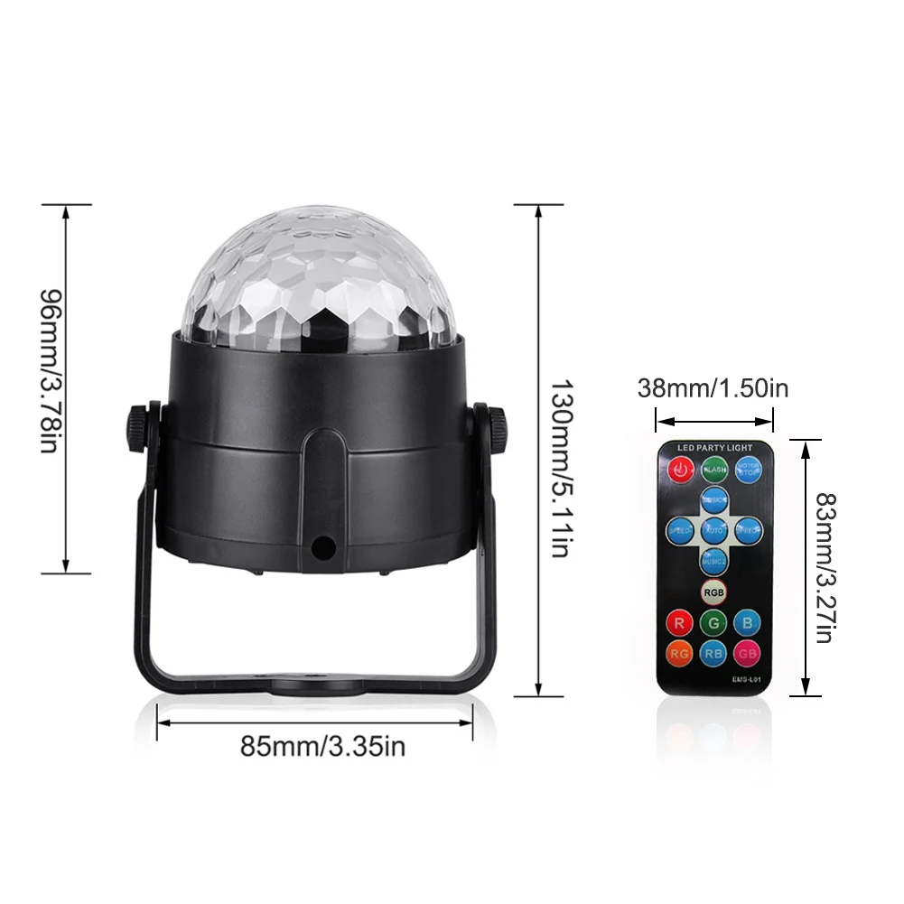 LED Disco Ball Party Lights Dj Disco Ball Stage Light 3W 240V 7 Colors Sound Activated Strobe Stage Lighting Club Strobe Effects