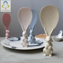 1 шт., милая кухонная ложка с антипригарным рисовым веслом в форме кролика, домашняя пластиковая ложка с антипригарным рисовым покрытием GYH