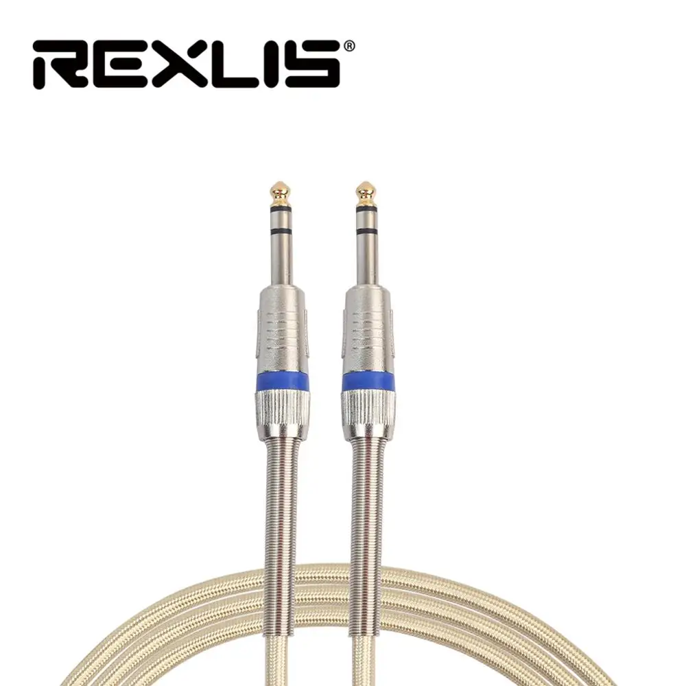 REXLIS 0 3 м 1 8 5 10 m 20 нейлон Aux кабель 6 35 мм штекер аудио для электрогитары настройки