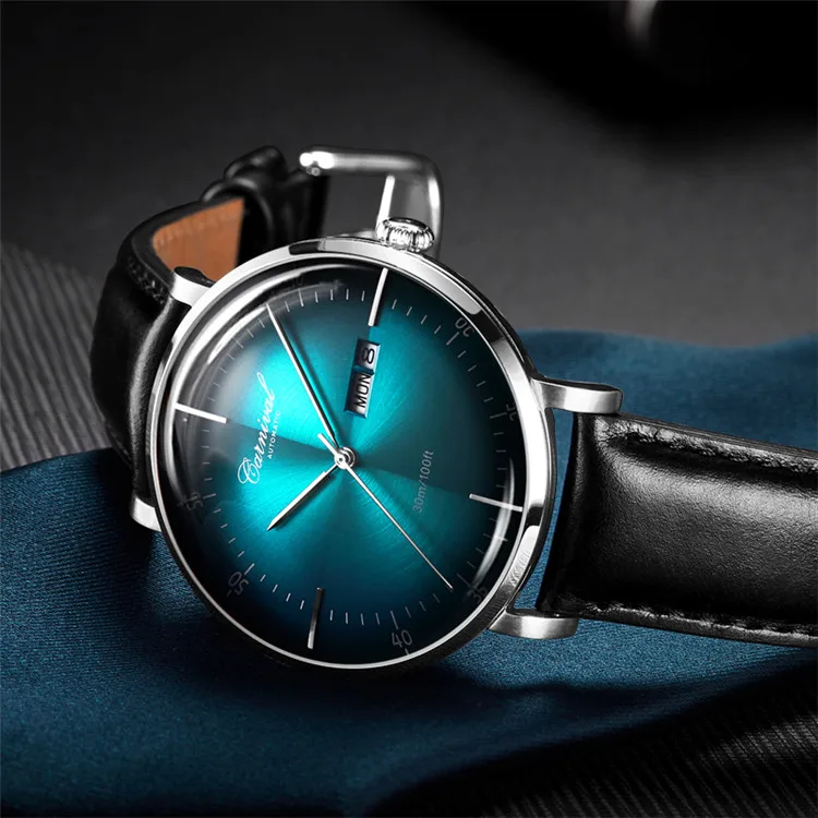 Синтетические сапфировые часы relogio masculino automatico a prova d agua montres automatiques de Lux homme mechanic стальной браслет - Цвет: silver green