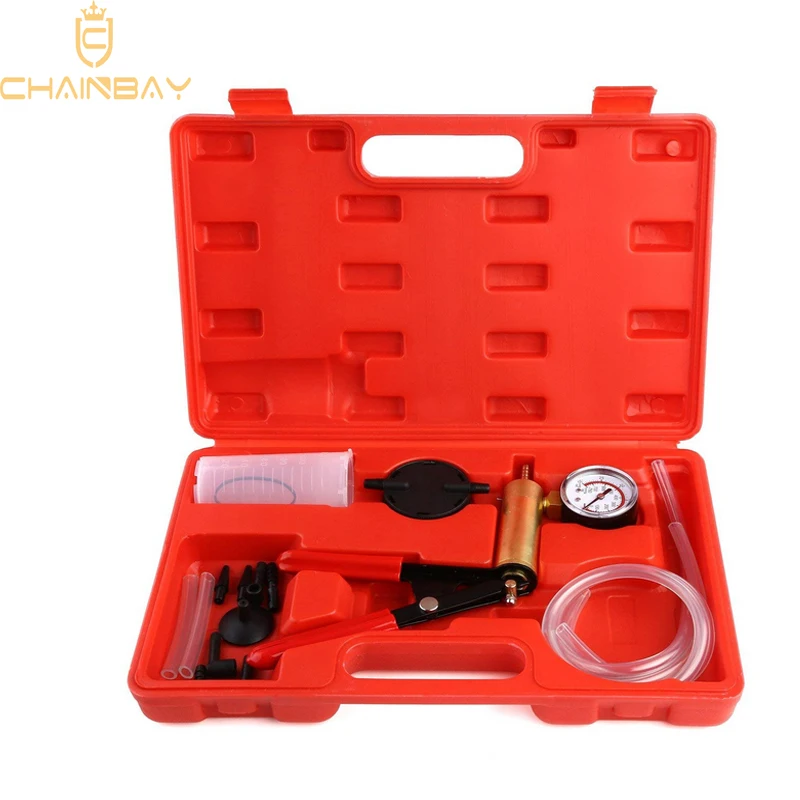 

Hand Held Brake Bleeder & Vacuum Pump Test Tuner Kit Tools with Case, 2 in 1 Automotive Tools with Adapters for Vehicle
