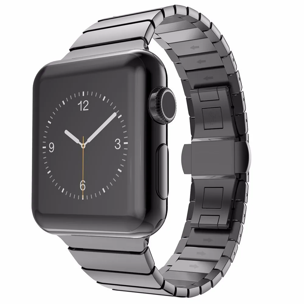 

Stainless Steel Band for Apple watch Bracelet 42mm 38mm series 3 2 1 Iwatch Wrist Replacement Rubber Band With Butterfly Clasp